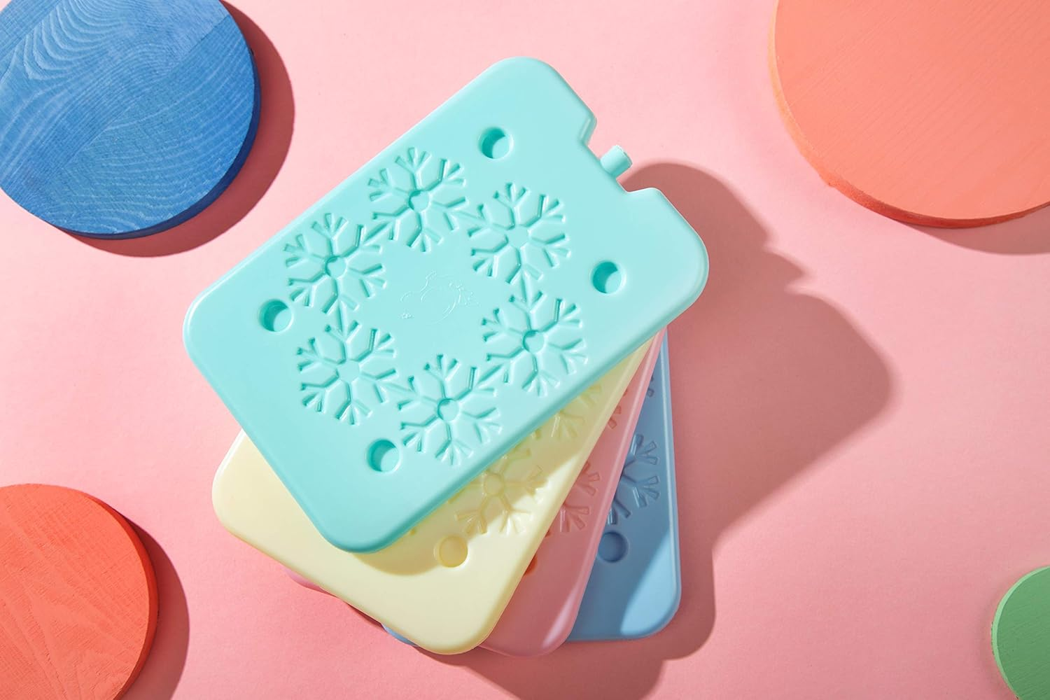 Blue ELE Macaron-Colored Ice Pack for Lunch Box and Cooler, BPA Free, Reusable and Long Lasting, Slim and Lightweight Design for Kids, Set of 4, Fun & Colorful, BE01 Macaron-Colored image number 4