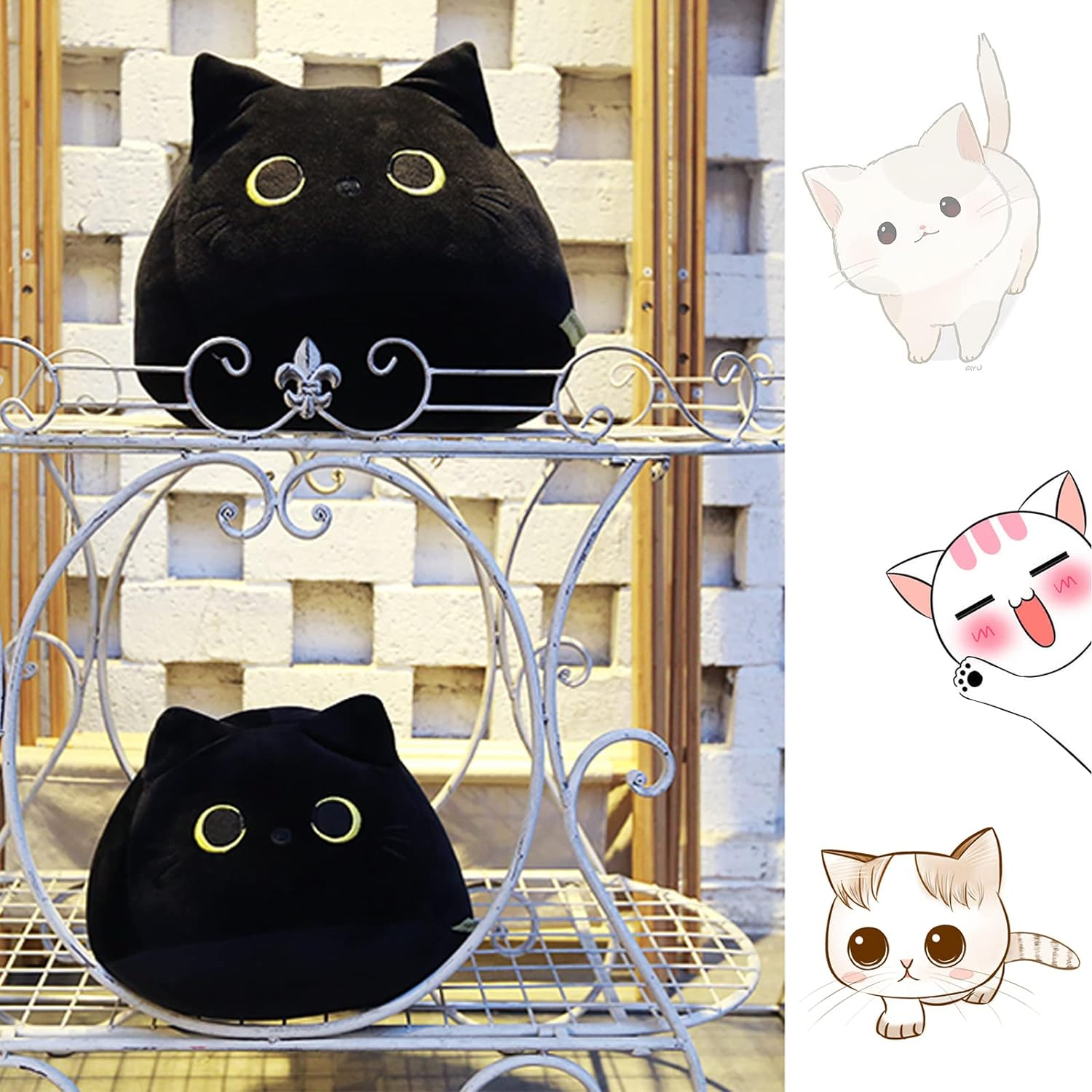 Black Cat Plush, Black Cat Plushie, Cat Plush, Cat Pillow Plush, Cat Pillow, Giant Cat Plush image number 4