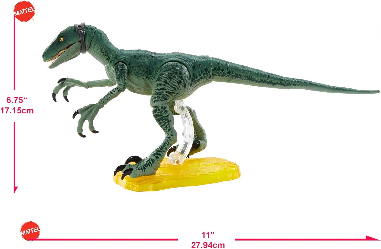 Jurassic World Amber Collection Velociraptor Delta 6-In Collectible Dinosaur Action Figure with Movie-Authentic Detail, Movable Joints & Figure Display Stand; for Ages 8 Years & Up image number 6