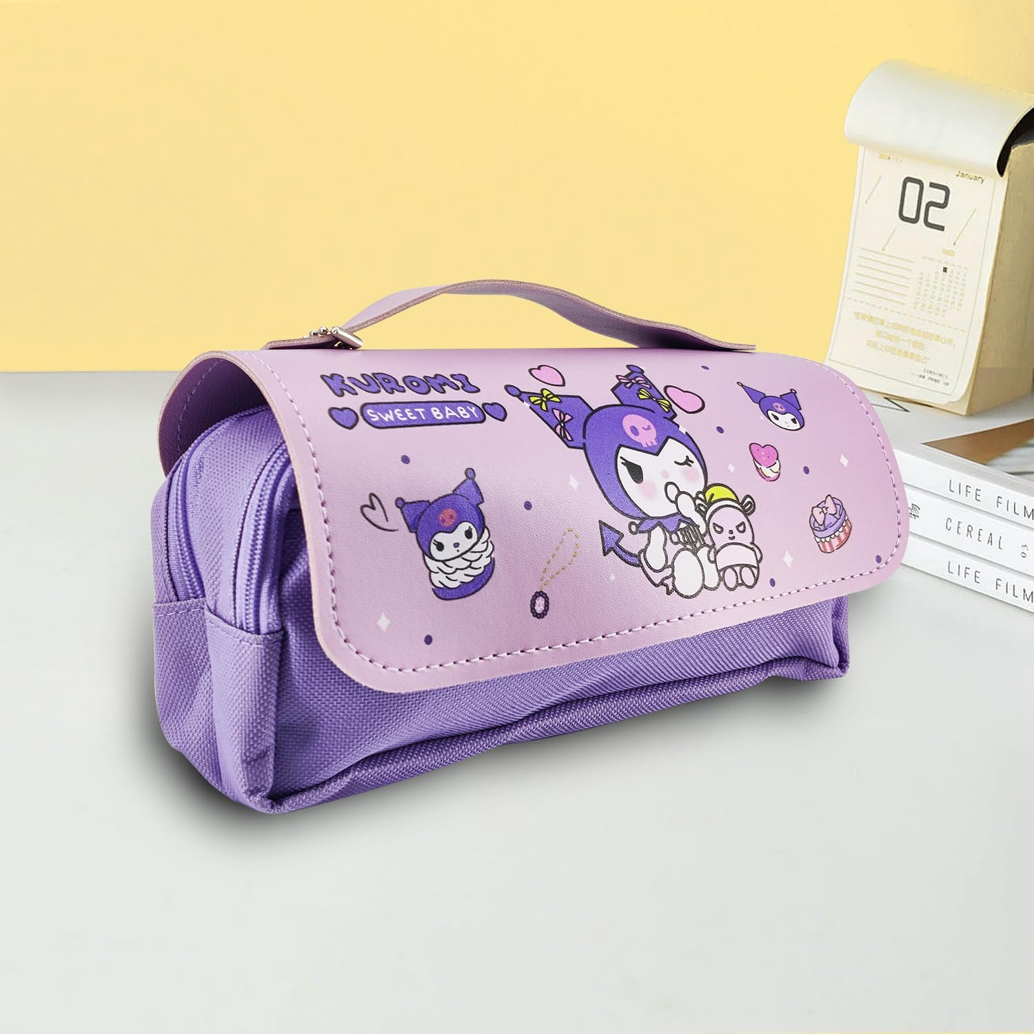 Heartquakes Cute Pencil Pouch Kawaii Big Pencil Case - Cute School Supplies for Girls - Holds up to 50 Pens image number 4