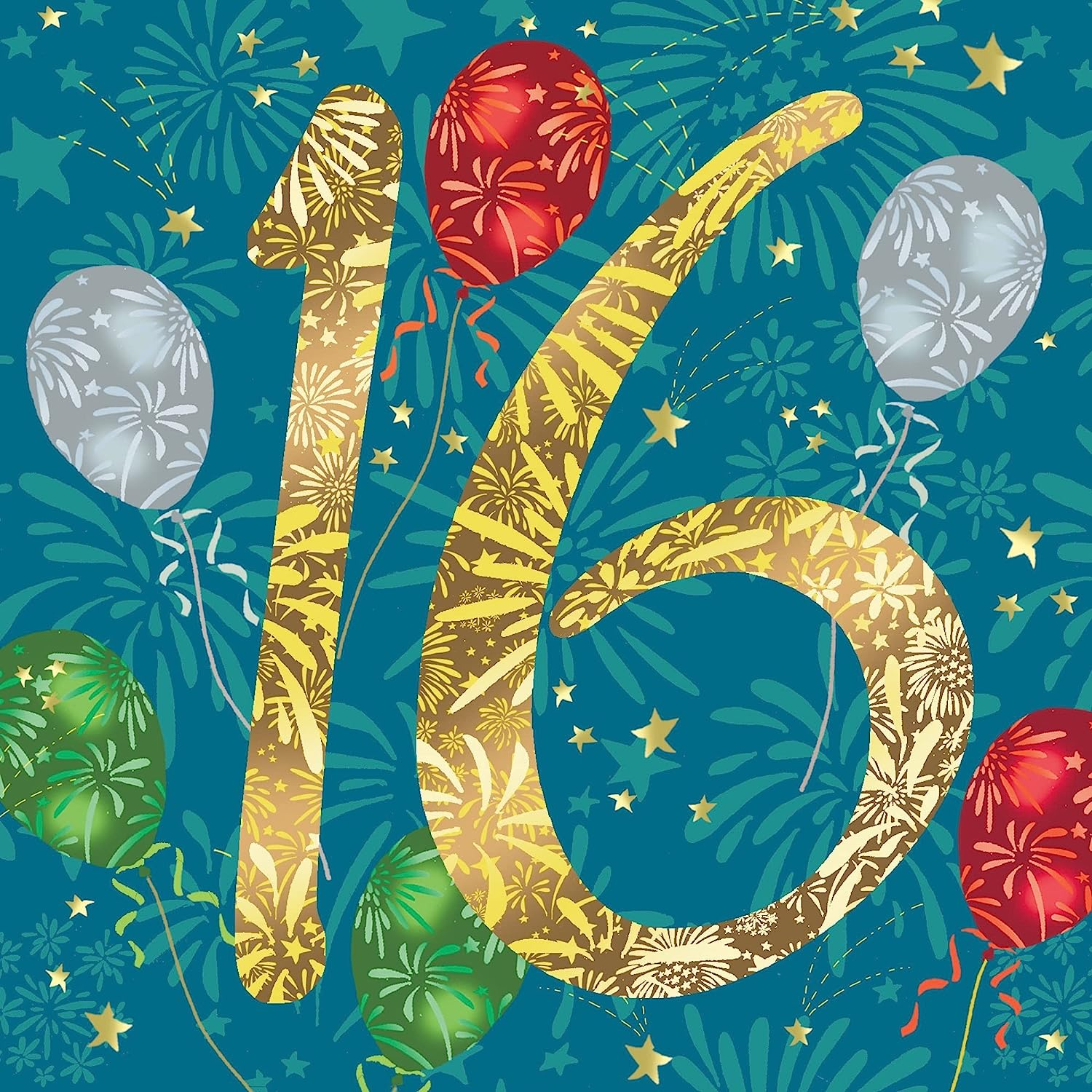 Twizler 16Th Birthday Card for Teenager - Age 16 Year Old Card - Unisex Happy Birthday for Him Her Boy Girl - Son Daughter Brother Sister