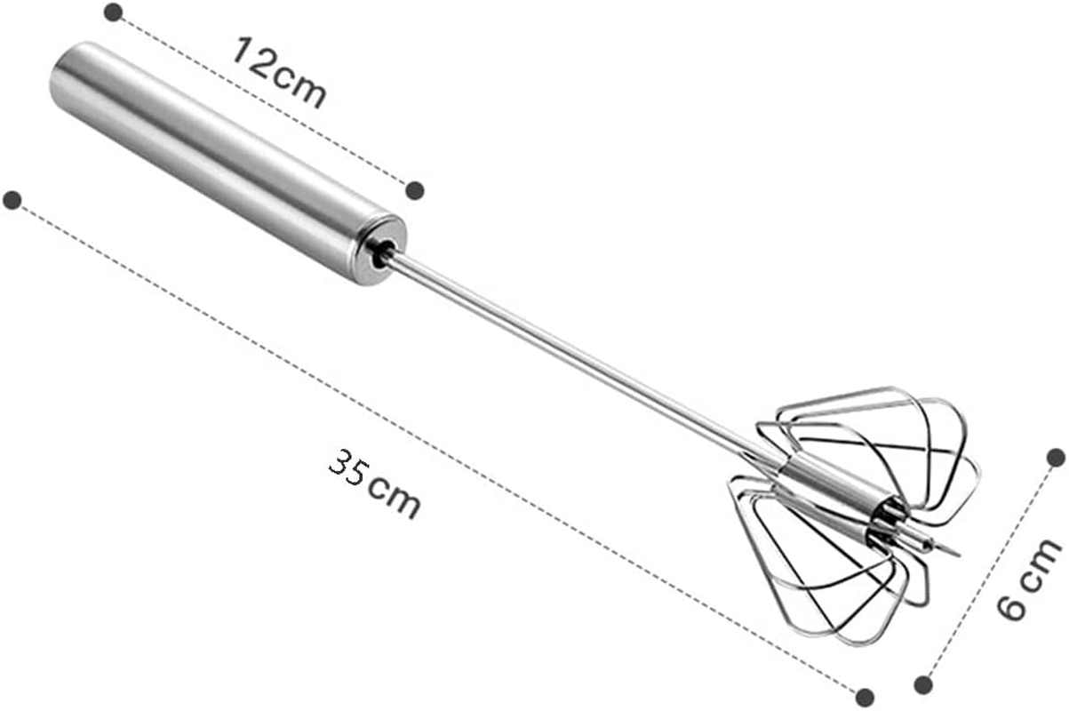 Tongke 2 Pack Stainless Steel Semi-Automatic Egg Whisk, Kitchen Balloon Whisks for Cooking, Blending, Whisking, Beating, Stirring Large image number 5