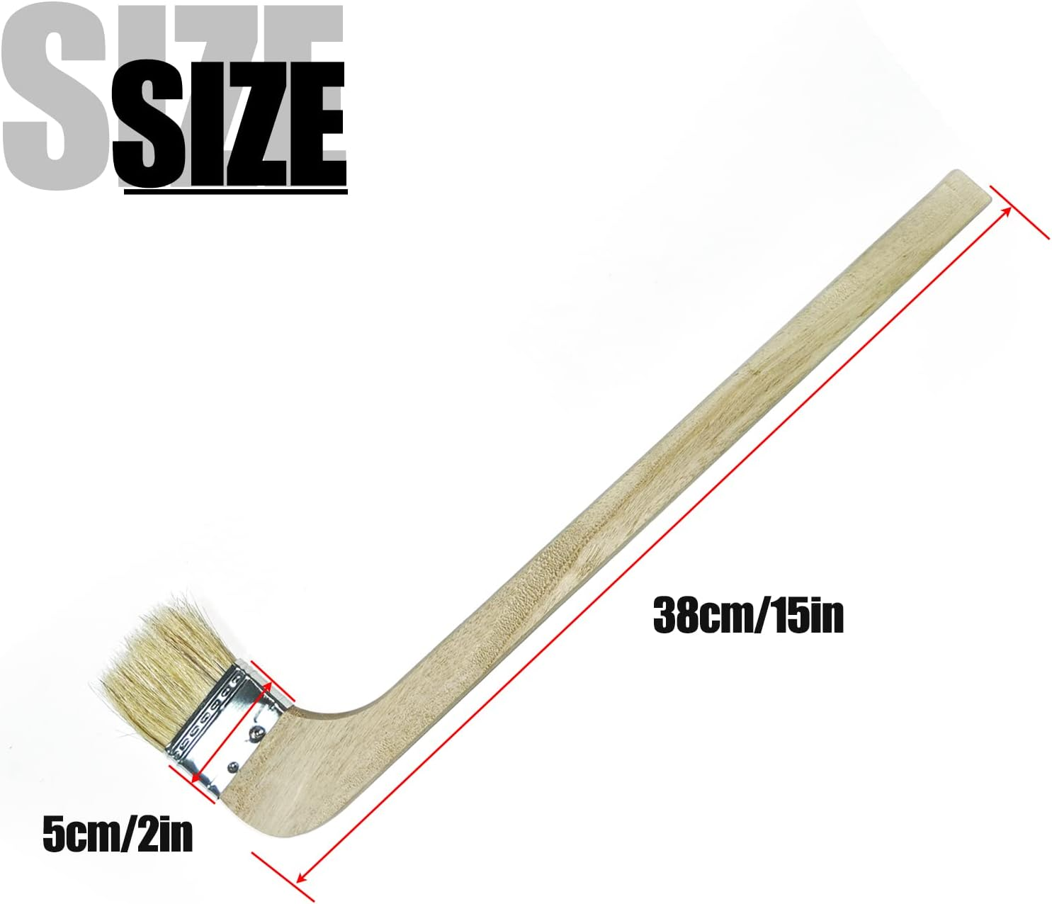 Wooden Handled Hog Bristle Radiator Right Angle Bend Paint Brush, 15" Long, 2" Brush Width (2 Pieces)