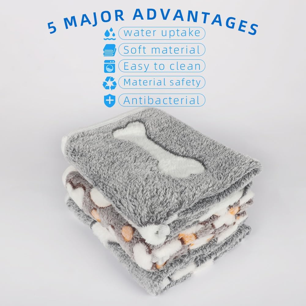 3 Pack of Pet Super Soft Blanket Outdoor Fluffy Dog Blanket Suitable for Kittens, Puppies, Guinea Pigs, Hamsters, Rabbits, and Small Animals Flight Blankets 23 "X 16" image number 5