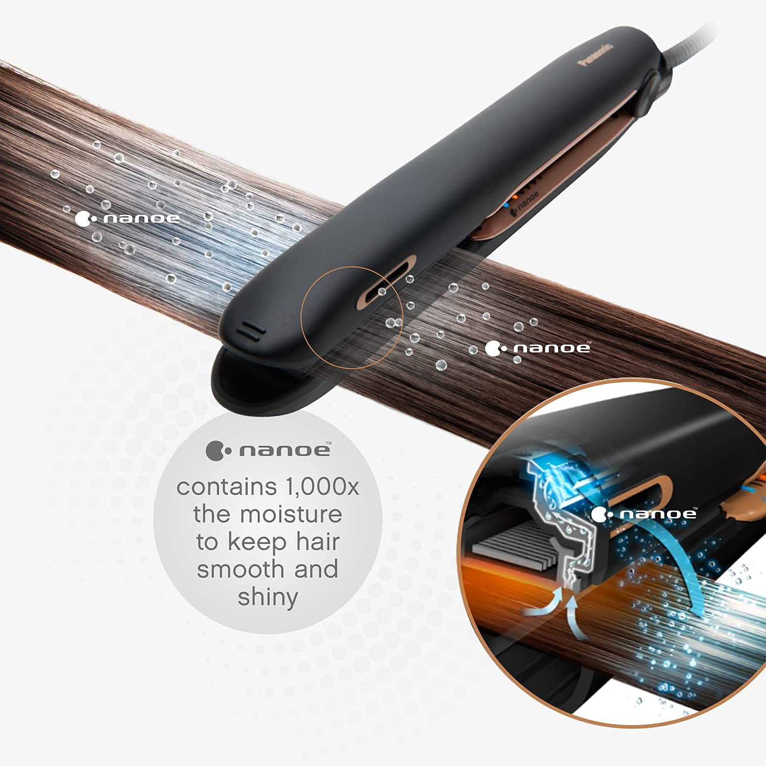 Panasonic Hydrating Nanoe Technology Hair Straightener (EH-HS99-K765) image number 3