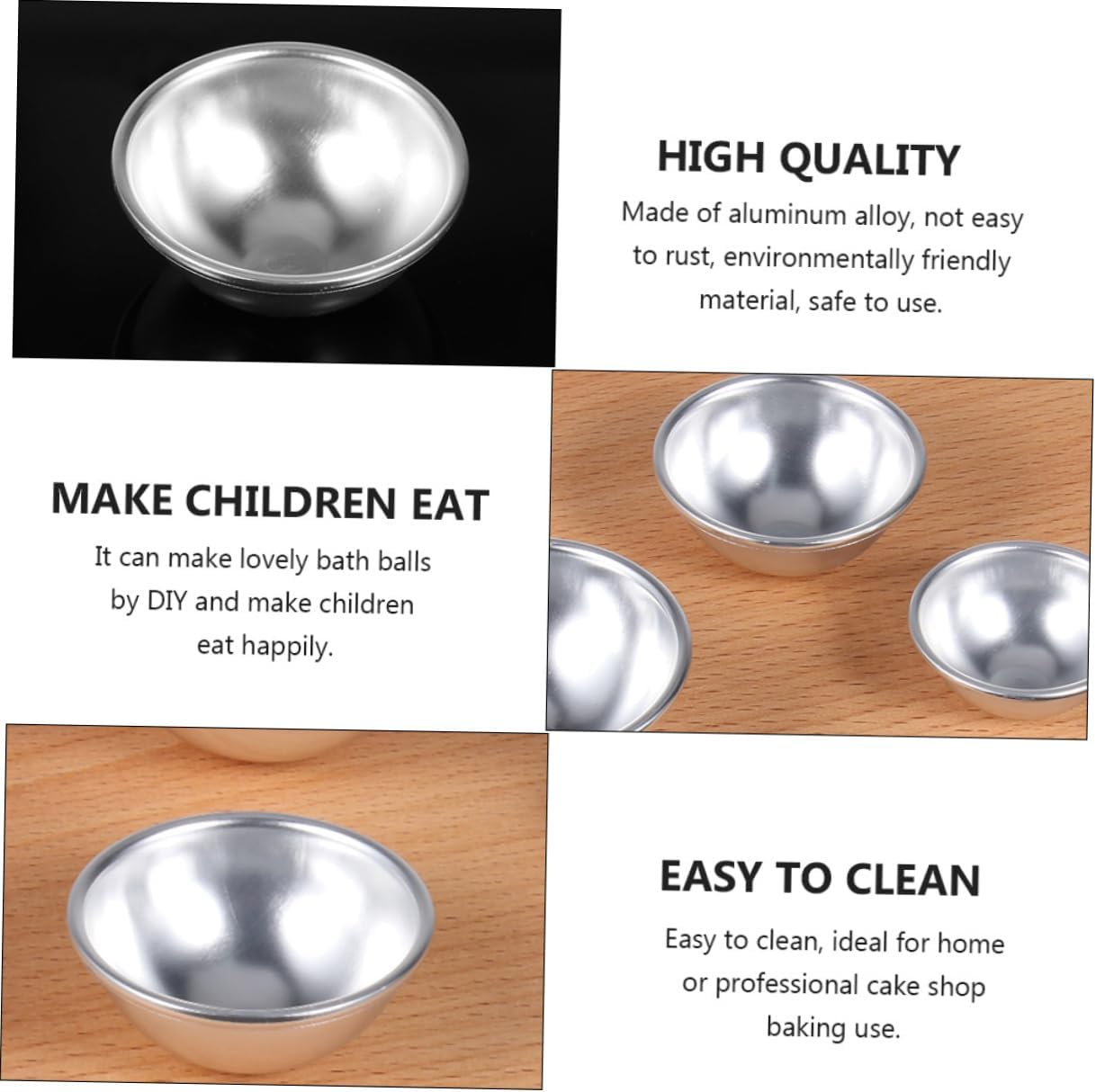 KALLORY 24Pcs Semicircle Bath Bomb Molds Boys and Girls Bath Bombs for Women Shower Salt Balls image number 1