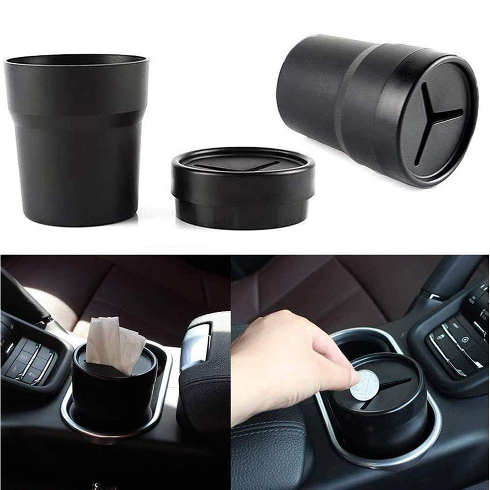 FIOTOK Car Trash Can with Lid, Mini Auto Garbage Can Leakproof Vehicle Trash Bin Fits Cup Holder in Console or Door for Automotive Car, Home, Office, Kitchen, Dinning Room 1Pack image number 5