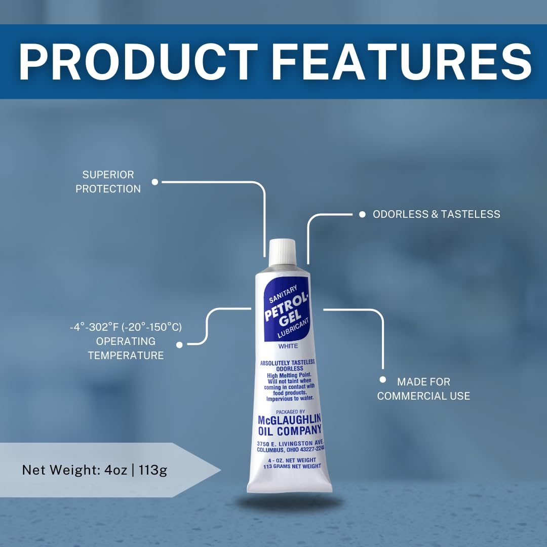 (2 Pack) Petrol Gel Food Grade Equipment Lubricantnsf (2/4 Oz. Tube) image number 4
