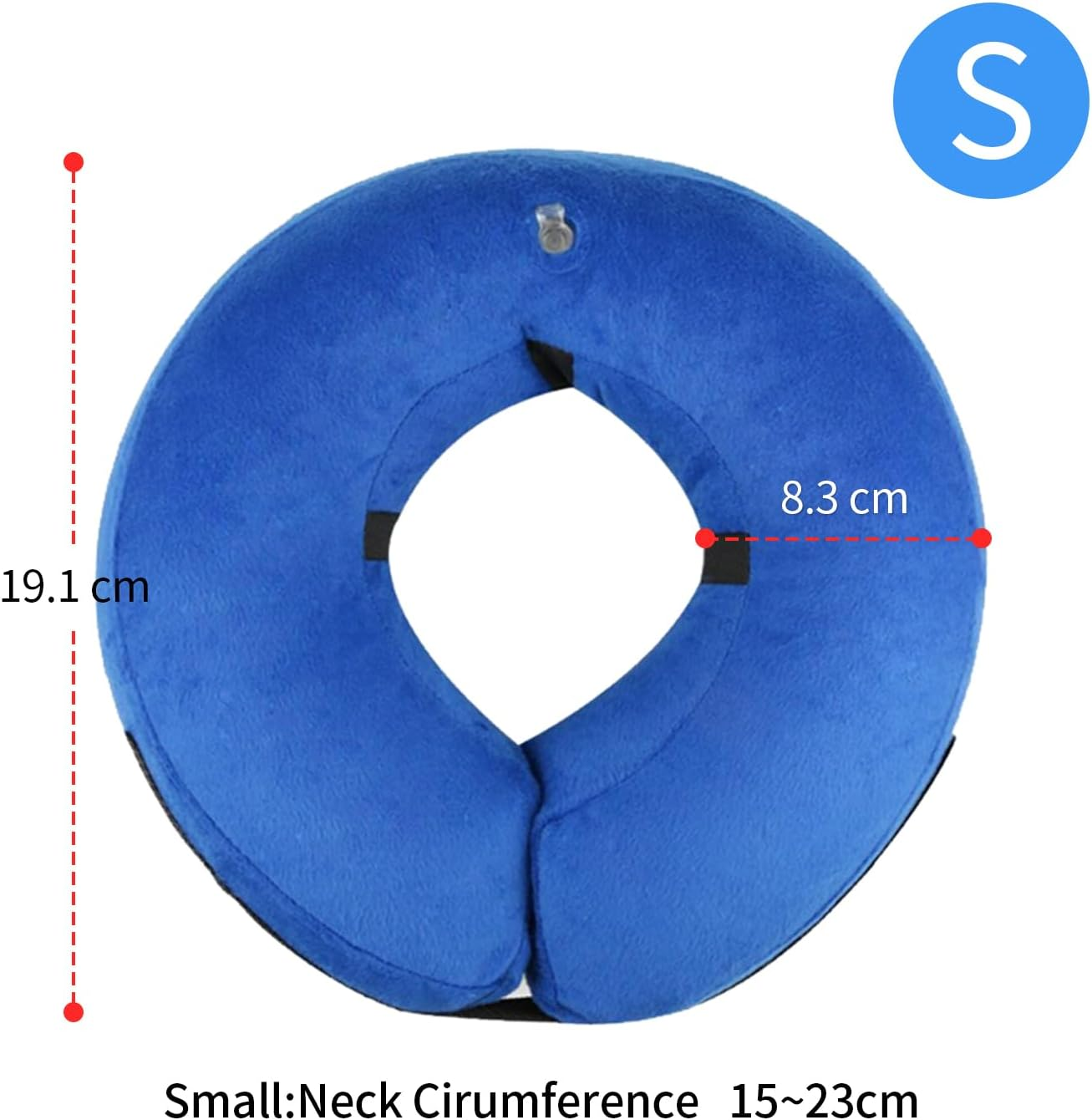 NACOCO Inflatable Dog Collar Recovery - Soft Protective Cat Cone for Pets to Prevent from Touching Stitches after Surgery Adjustable (Small, Blue) image number 4