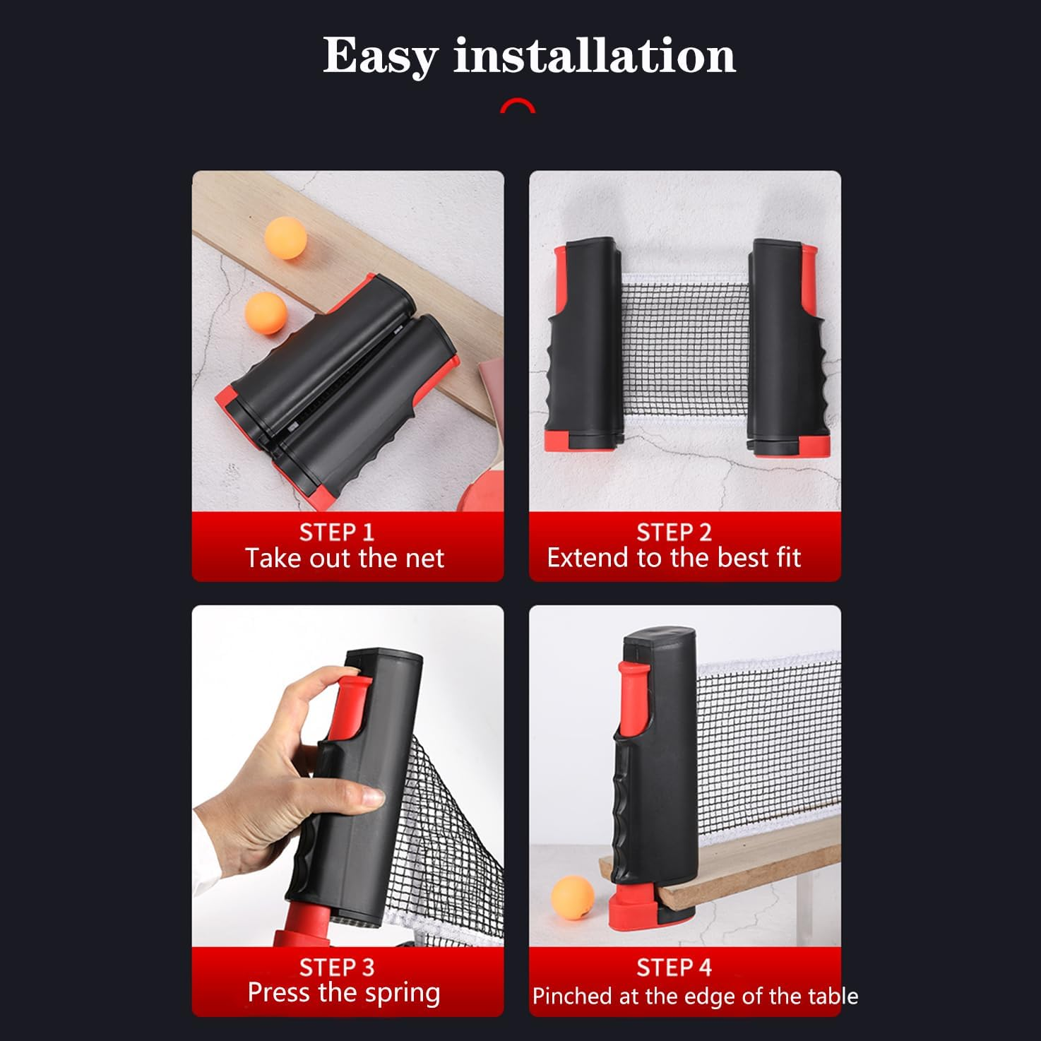 PING Pong Paddle Set, Portable Table Tennis Set with Retractable Net,Rackets,Balls and Carry Bag for Indoor/Outdoor Games image number 1