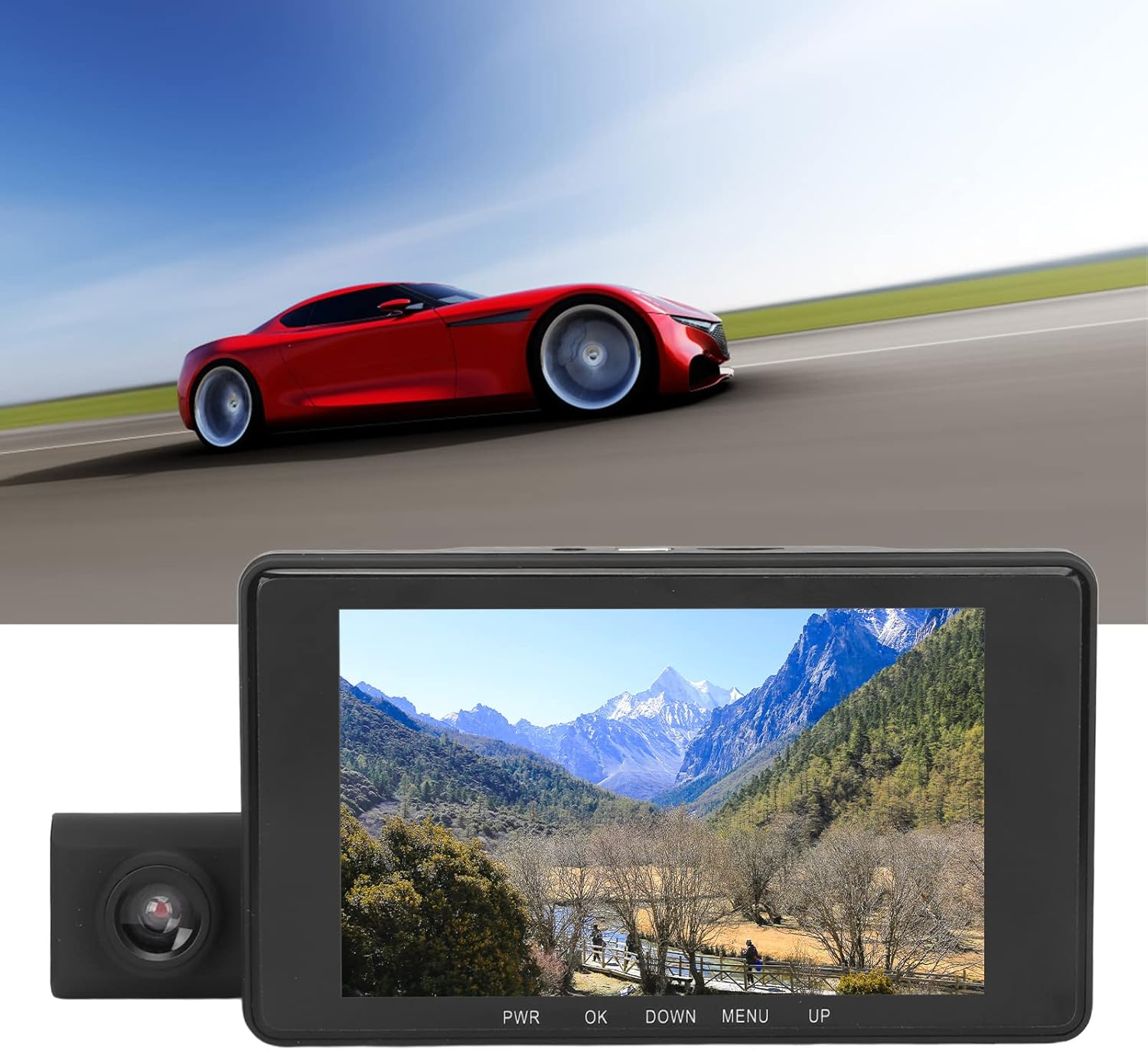 Dual Channel Dash Cam 1080P HD Video Recorder with Intelligent Motion Detection, Recording for Front and Rear, Waterproof Visual Lens (A6) image number 6