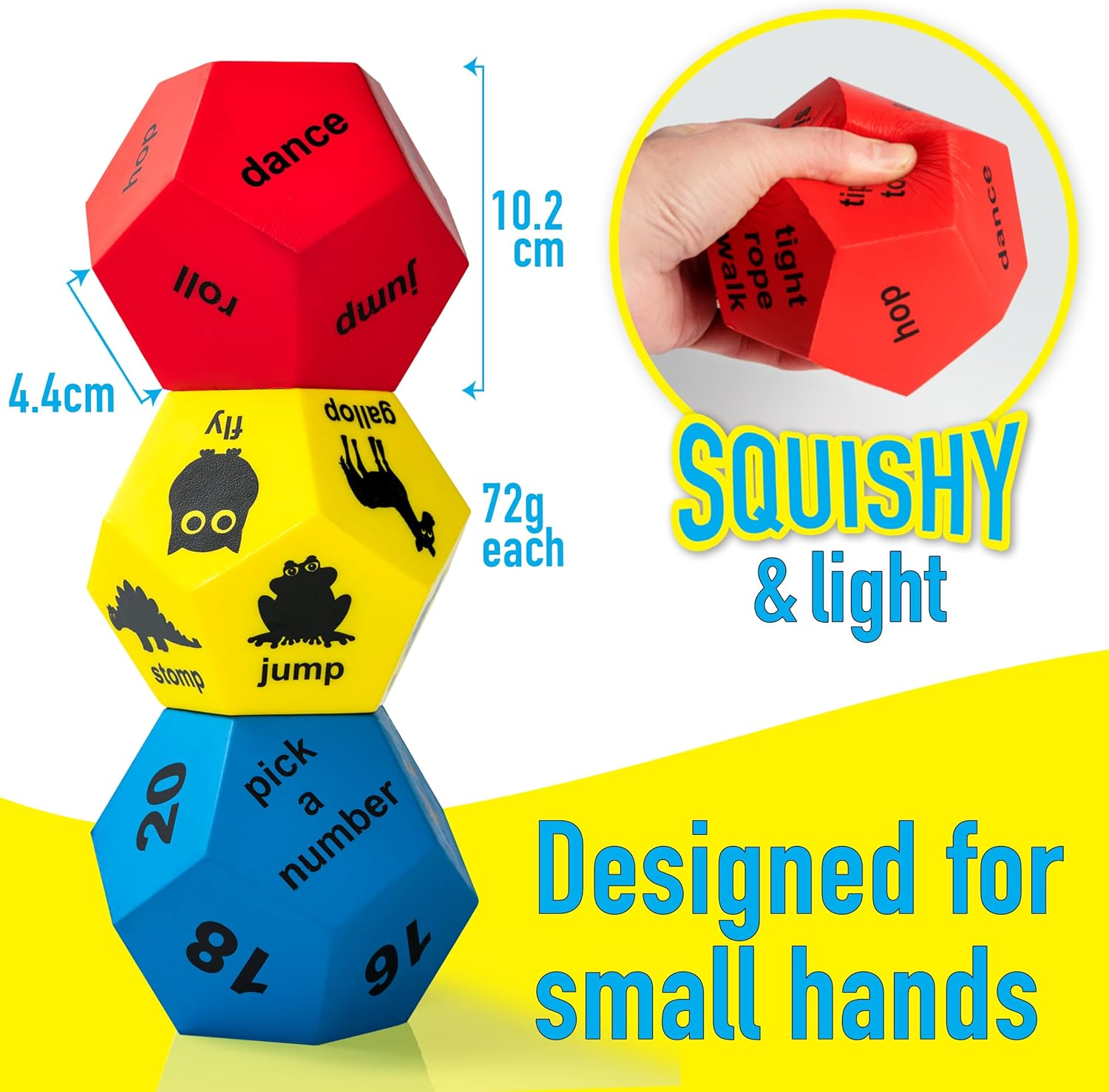 Exercise Dice for Kids, Outdoor Play Equipment, Indoor Movement Games Dice & Outdoor Activities, Kids Fitness & Active Toys for Childcare, Preschool, Kindergarten & School image number 5