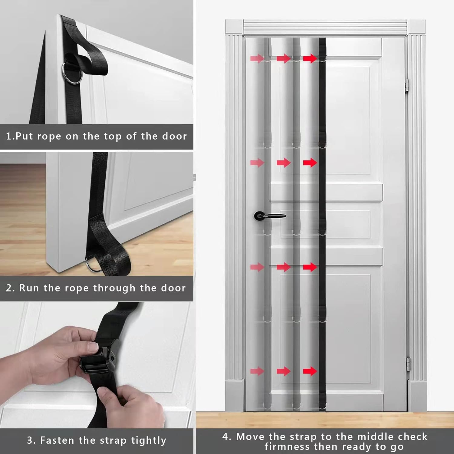 Door Anchor Strap for Resistance Bands, Portable Workout Resistance Band Door Anchors, Space Saving Easy Set up Home Gym, Secure Multi Point Anchor Gym for Home Fitness image number 3