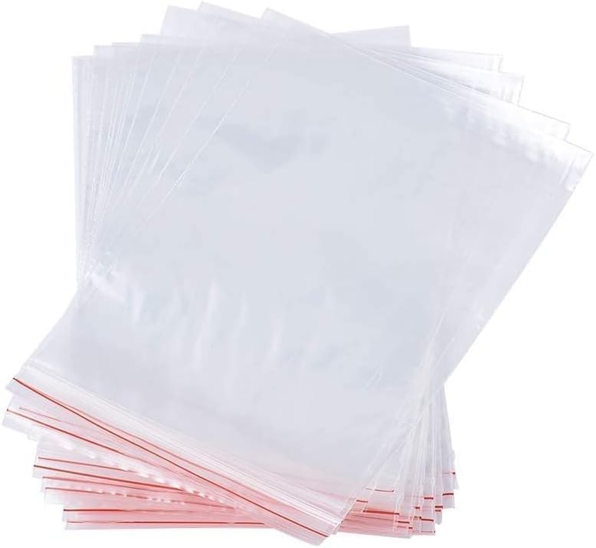 100Pcs Resealable Clear Zipper Poly Bags, Reclosable Ziplock Plastic Storage Packaging Bags for Jewelry, Food, Candy, Nut (5X7.5 Inches) image number 1