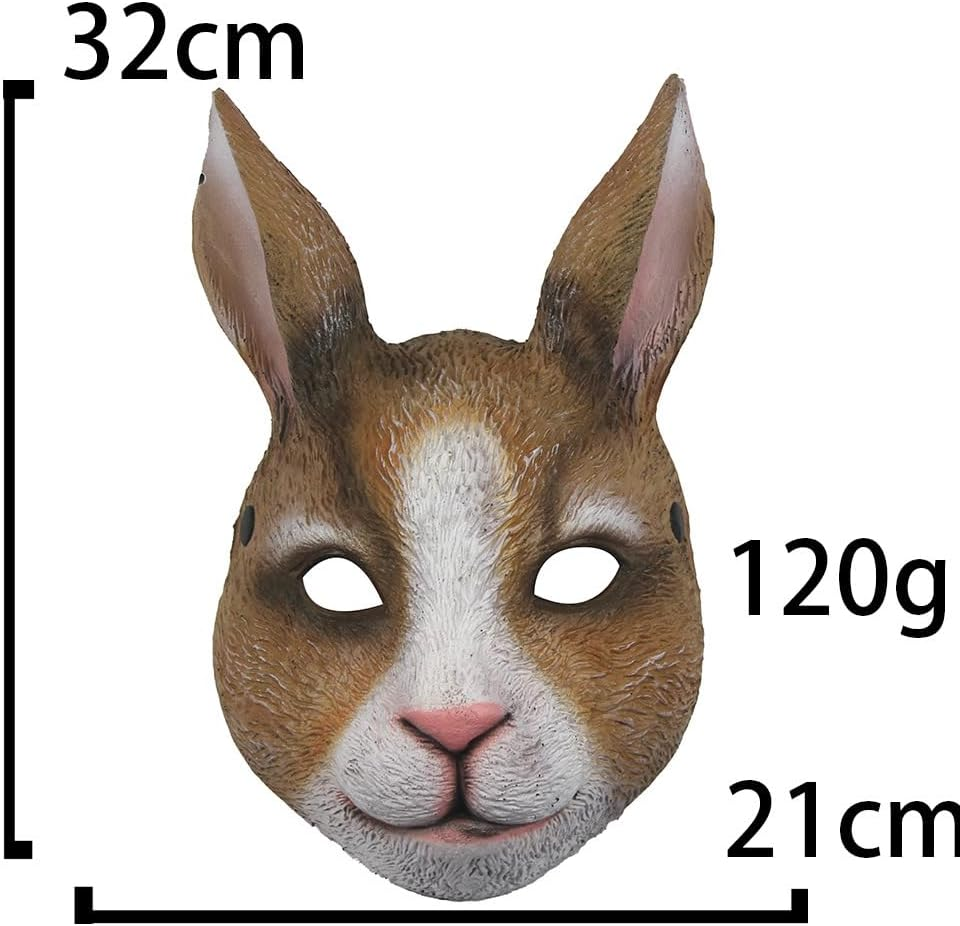 Unisex Deluxe Rabbit Mask - Adult Animal Mask for Halloween Party image number 4