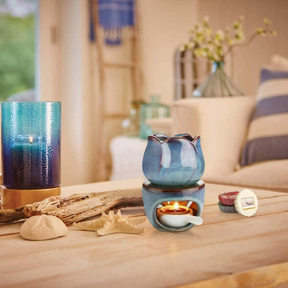 Sculpture Statue Antiques Collectables，Aromatherapy Aroma Burner Ceramic Oil Candle Wax Melt Burners Essential Oil Burner Set of 2, Diffuser Wax Burner Home Bedroom Decor image number 3