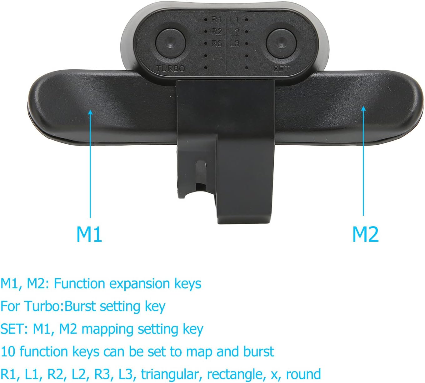 Controller Paddles for Controller,Multifunction Ergonomic 10 Key Mappings Back,Professional Controller Paddles Button Attachment for Controller