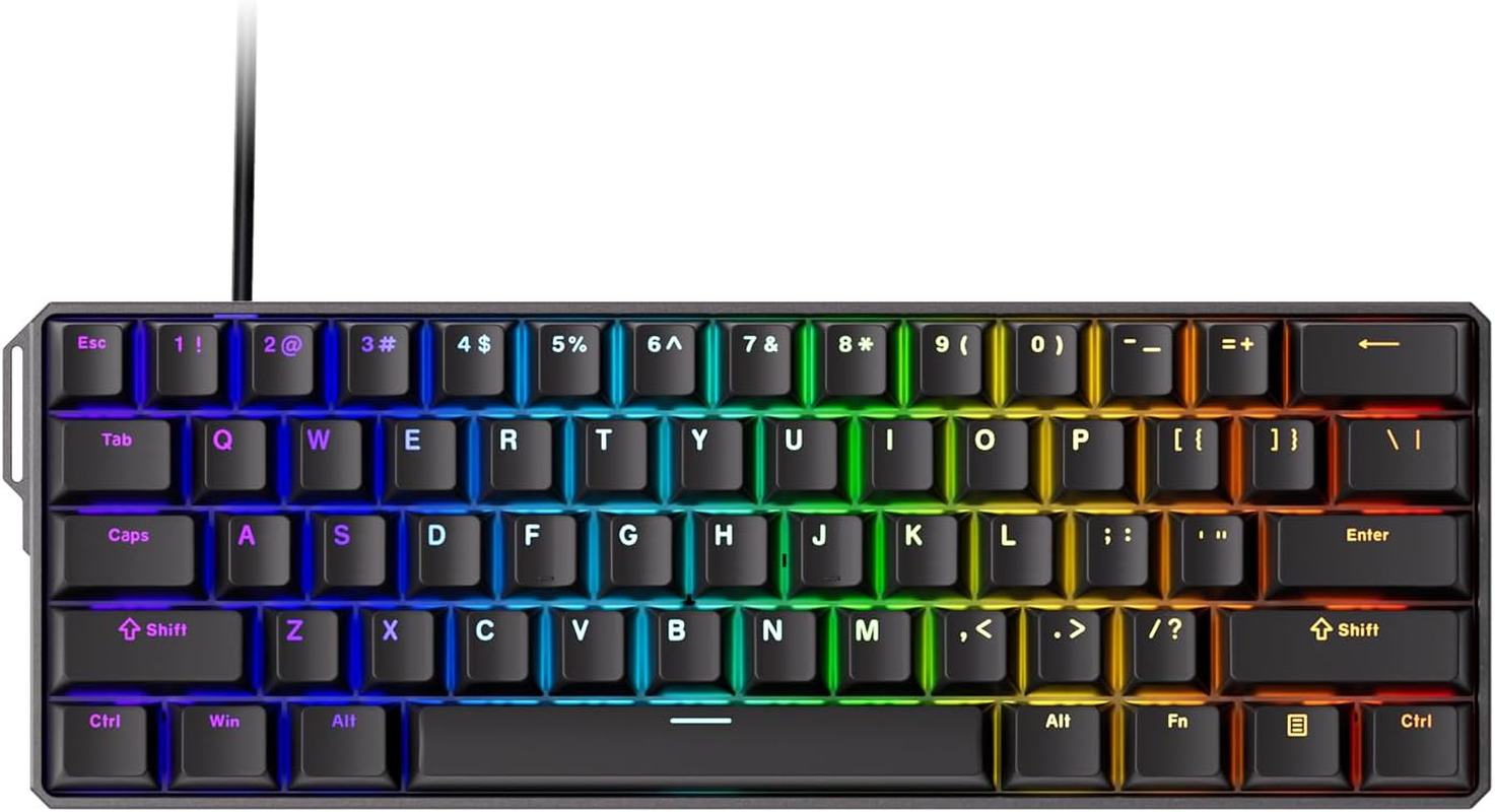 MONSGEEK FUN60 Ultra Rapid Trigger Gaming Keyboard 8K Magnetic Switch TMR Aluminum Wired Keyboard 60% White Shine-Through Magmech, Glare Magnetic Switch