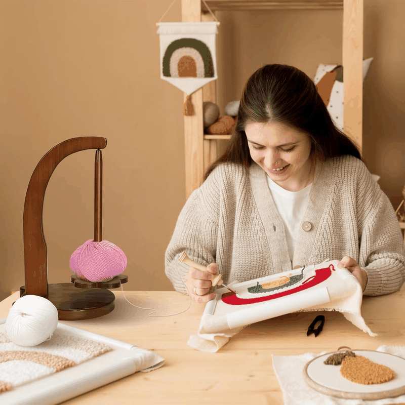 Yarn Holder for Knitting and Crocheting,Wooden Yarn Spinner for Crocheting，Yarn Ball Holder for Knitting, Crochet for Knitting Lovers image number 5