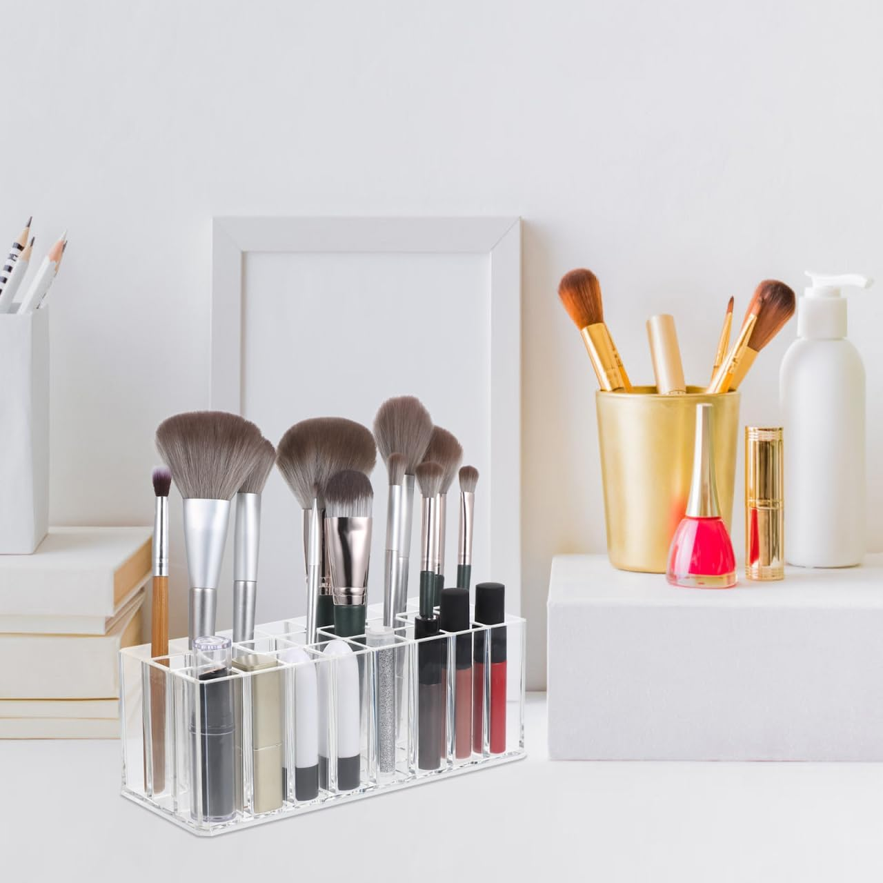 ULTECHNOVO Lipstick Organizer - Grids Lipsticks Holder - Clear Acrylic Lipgloss Organizer and Storage Display Case for Lip Gloss image number 5