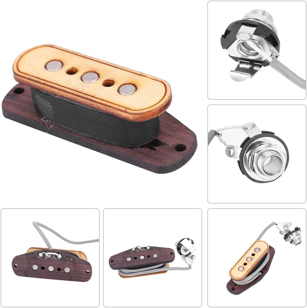 3 String Guitar Pickup, Pre Wired 3 String Pickup Input Jack Repair Parts Replacement for Cigar Box Guitar Performance Accessories image number 2