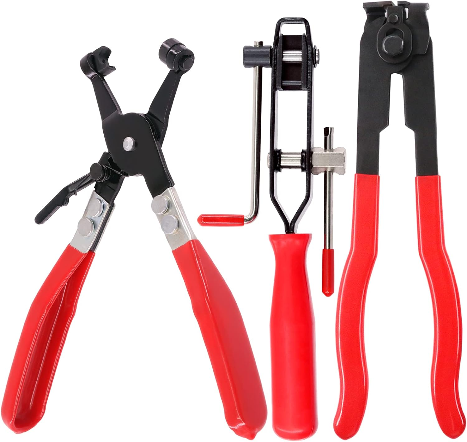 Swpeet Blue CV Joint Boot Clamp Pliers and Swivel Flat Band Hose Clamp Pliers Kit