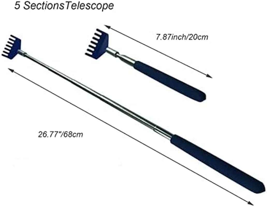 Back Scratcher, Portable Extendable Stainless Steel Telescoping Back Massager for Adults Men Women Itch Relief with Rubber Handle (Red)