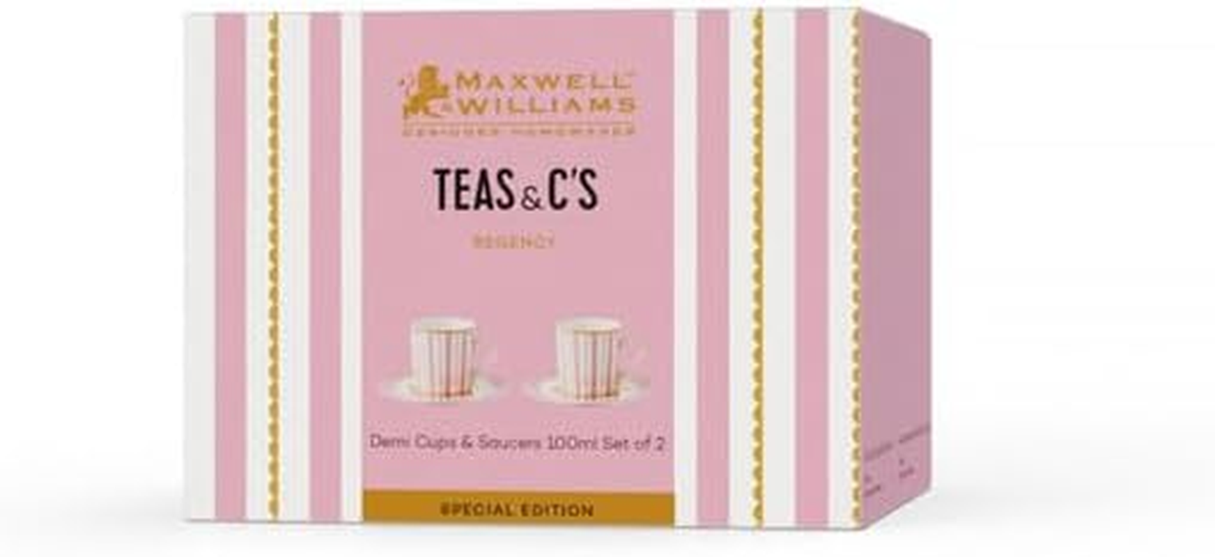 Maxwell & Williams Teas & C'S Regency Demi Cup & Saucer 100ML Set of 2 Pink Gift Boxed