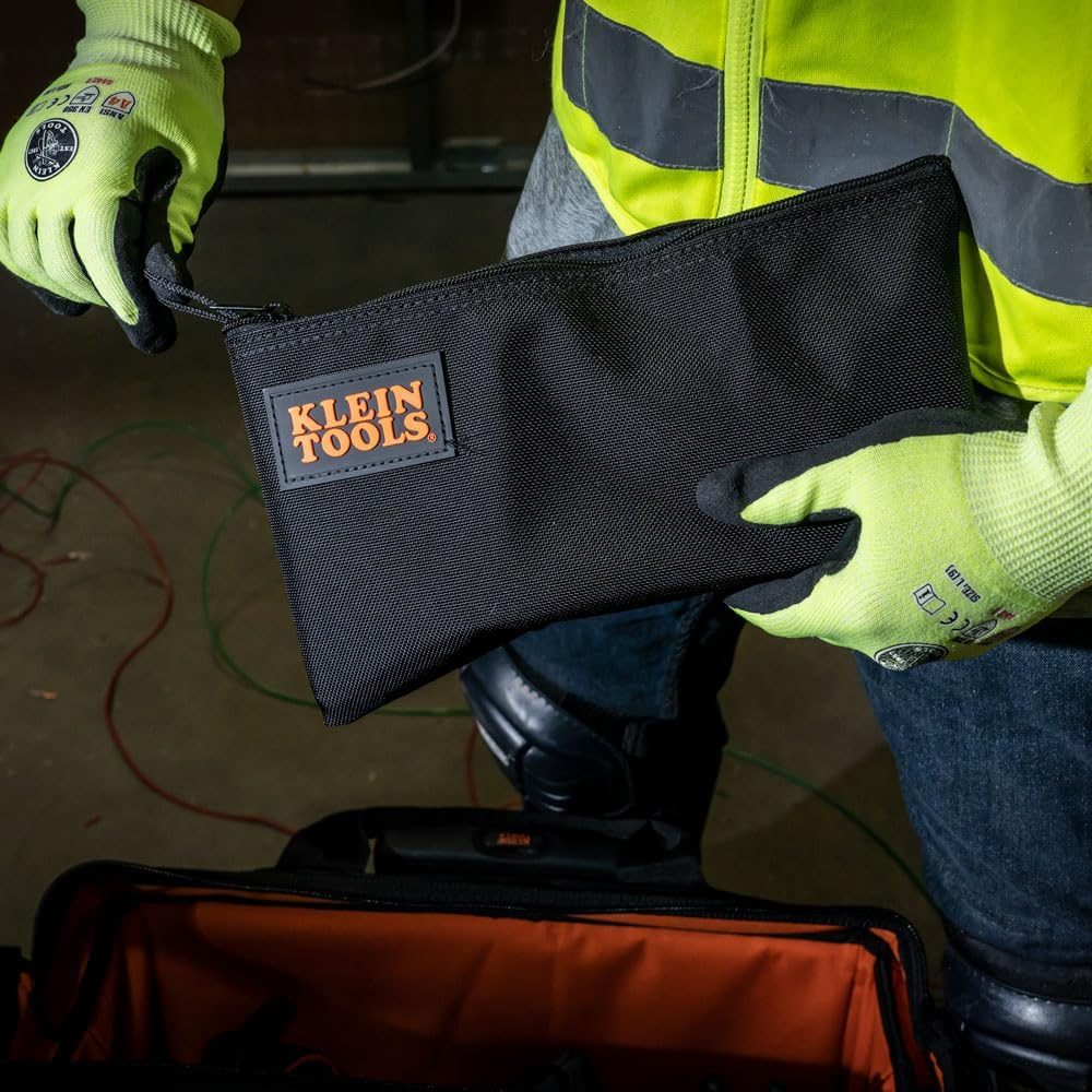 KLEIN TOOLS Cordura Nylon Tool Pouch Zipper Bag, Black image number 4