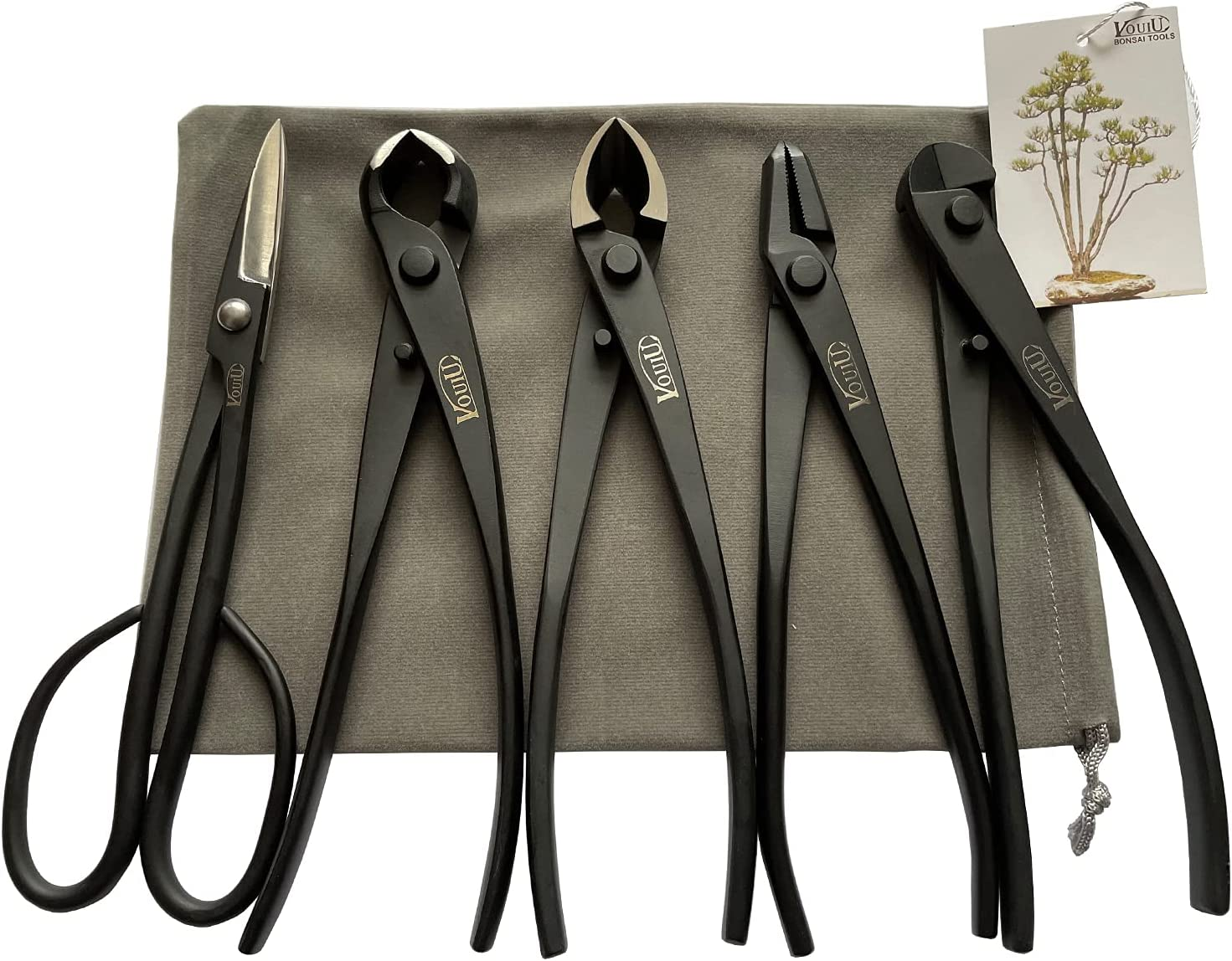 5-Piece Bonsai Tool Set,Knob Cutter,Concave Cutter,Wire Cutter,Jin Pliers,Bonsai Scissors image number 3