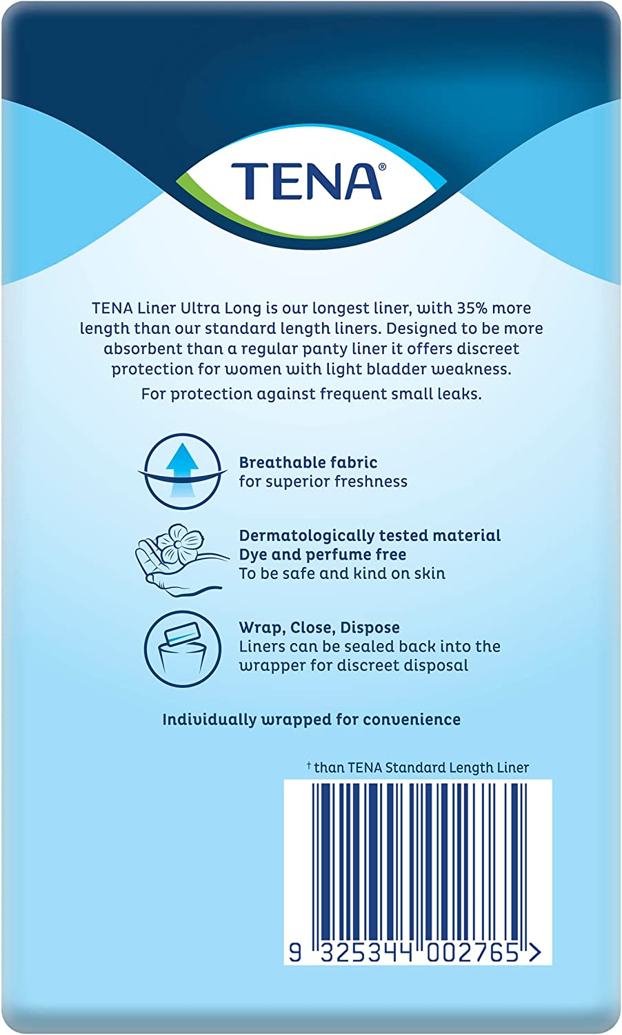TENA Ultra Long Length Liner, Light Incontinence, Pack of 22 image number 5