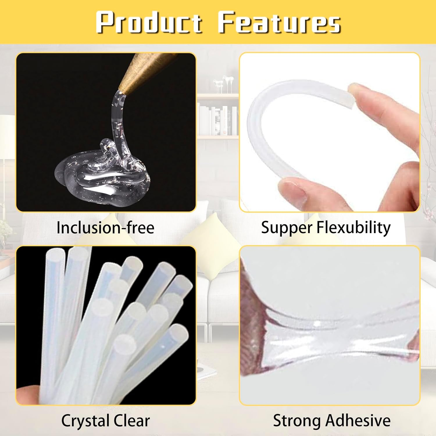 35PCS Hot Melt Glue Sticks Mini Glue Sticks for Mini Glue Guns DIY Crafts Seals Holiday Decorations(7X300Mm) image number 4