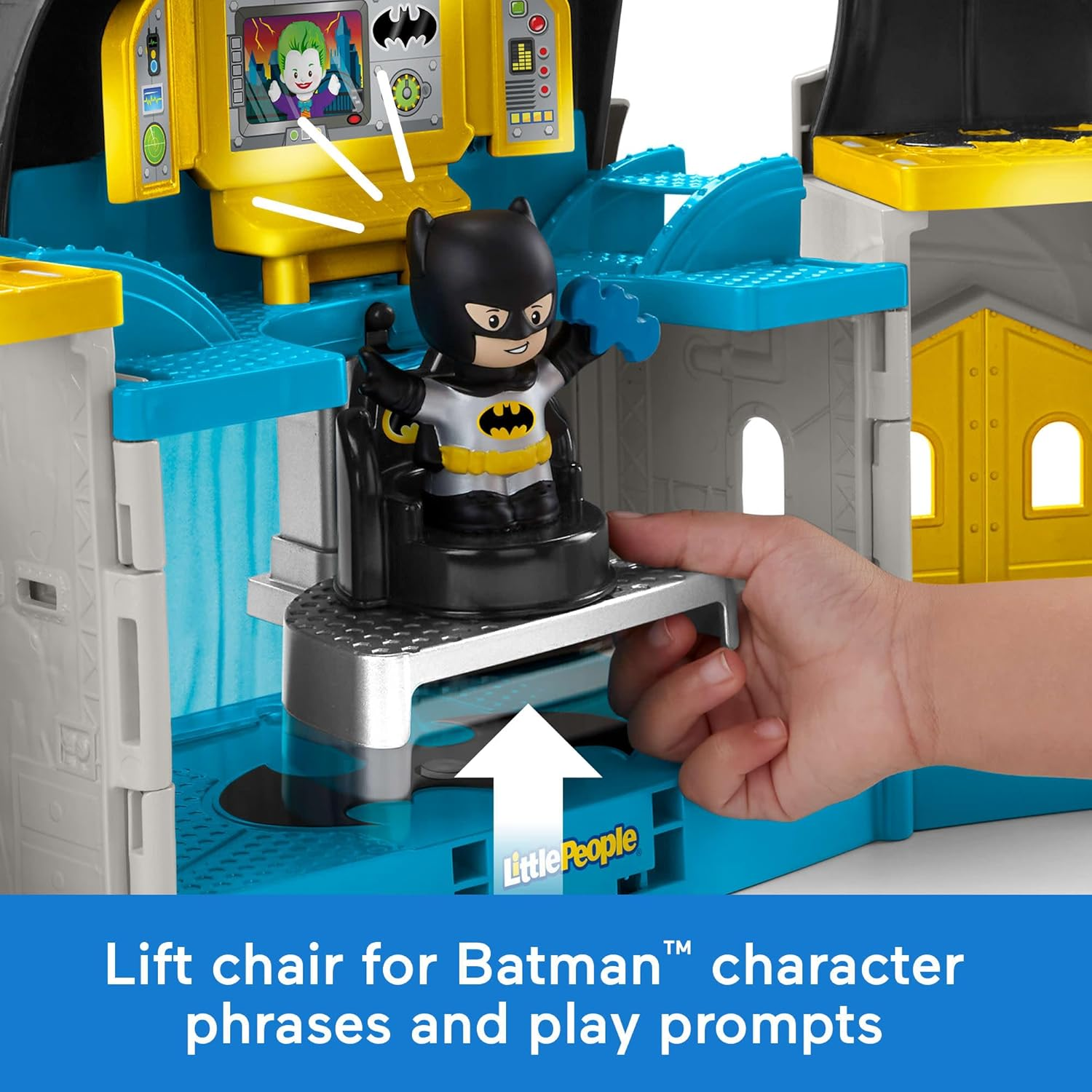 Fisher-Price Little People Toddler Batman Toy DC Super Friends Deluxe Batcave Playset with Figure for Pretend Play Ages 18+ Months image number 5