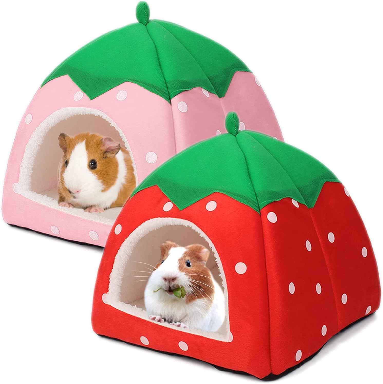 Guinea Pig Hideout 2 Pack Guinea Pig Bed House Cage Accessories Cozy Hide-Out for Hedgehog Ferret Chinchilla&Other Small Animals image number 1