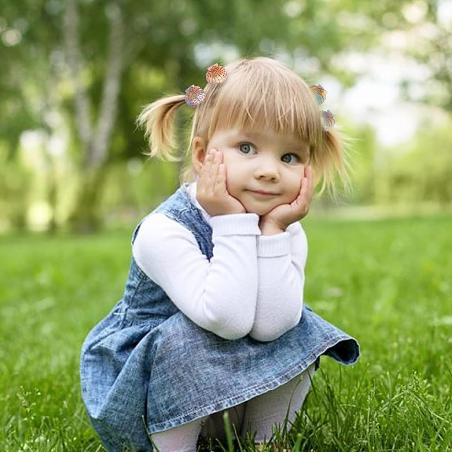 4 Pcs Non Slip Hair Claw Clips for Women & Girls, Sea Shell Hair Accessories, Strong Hold Durable Clips for Beach Vacation Party, Lightweight Mermaid Barrettes (Mixed Colors) image number 1