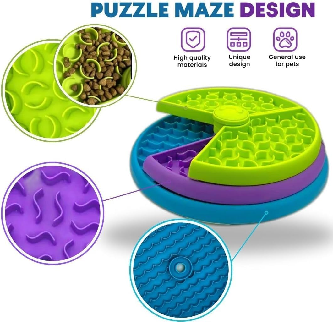 Dog Slow Feeder Bowl &ndash; Level 3 Dog Puzzle Feeder for Small, Medium, Large Dogs &ndash; Anti-Slip Slow Dog Feeder Bowl &ndash; Interactive Dog Feeder for Slowing down Eating, Mental Stimulation image number 6