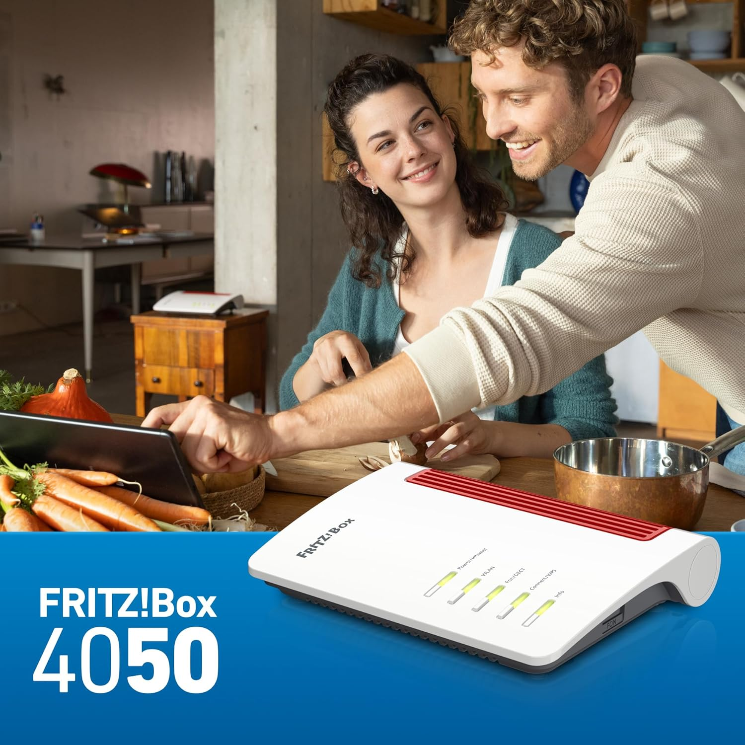 AVM FRITZ Box 4050: Wi-Fi 6 Router, AX, 2.4Ghz/5Ghz, 4X Gigabit LAN, DECT, Media Server image number 3