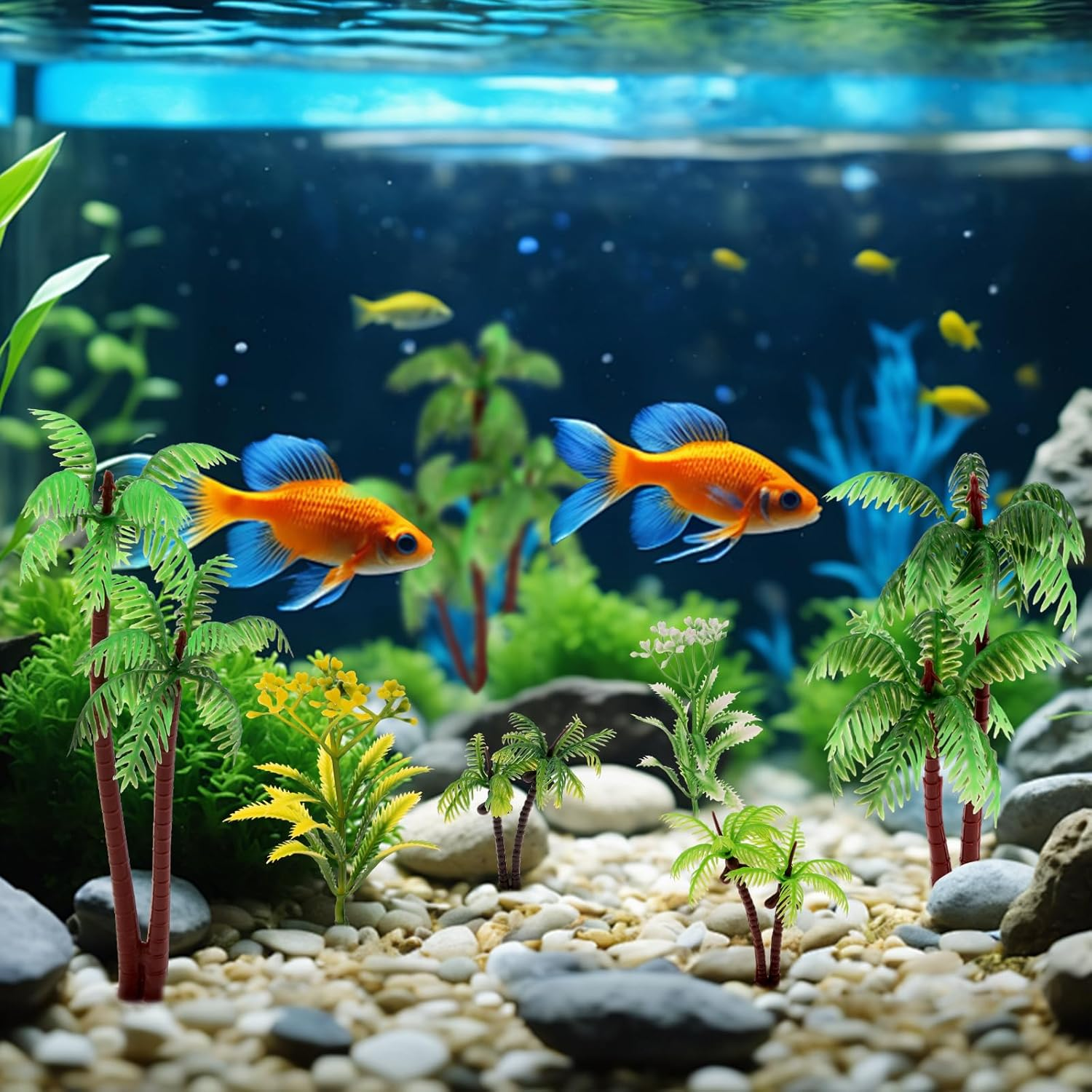 20 Pcs Model Palm Trees Miniature Coconut Plastic Scenery Tree Diorama Artificial Rainforest Landscape Mini Plant Train Railroad Building Decoration DIY Cake Topper image number 2