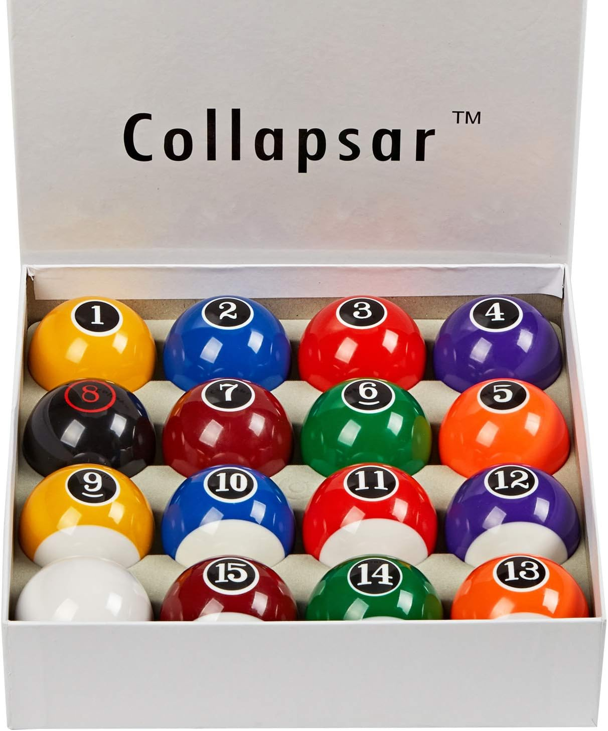 Collapsar Deluxe 2-1/4" Billiard Pool Balls Marble-Swirl Style Billiards Ball Complete 16 Ball Set (Several Style Available) image number 5