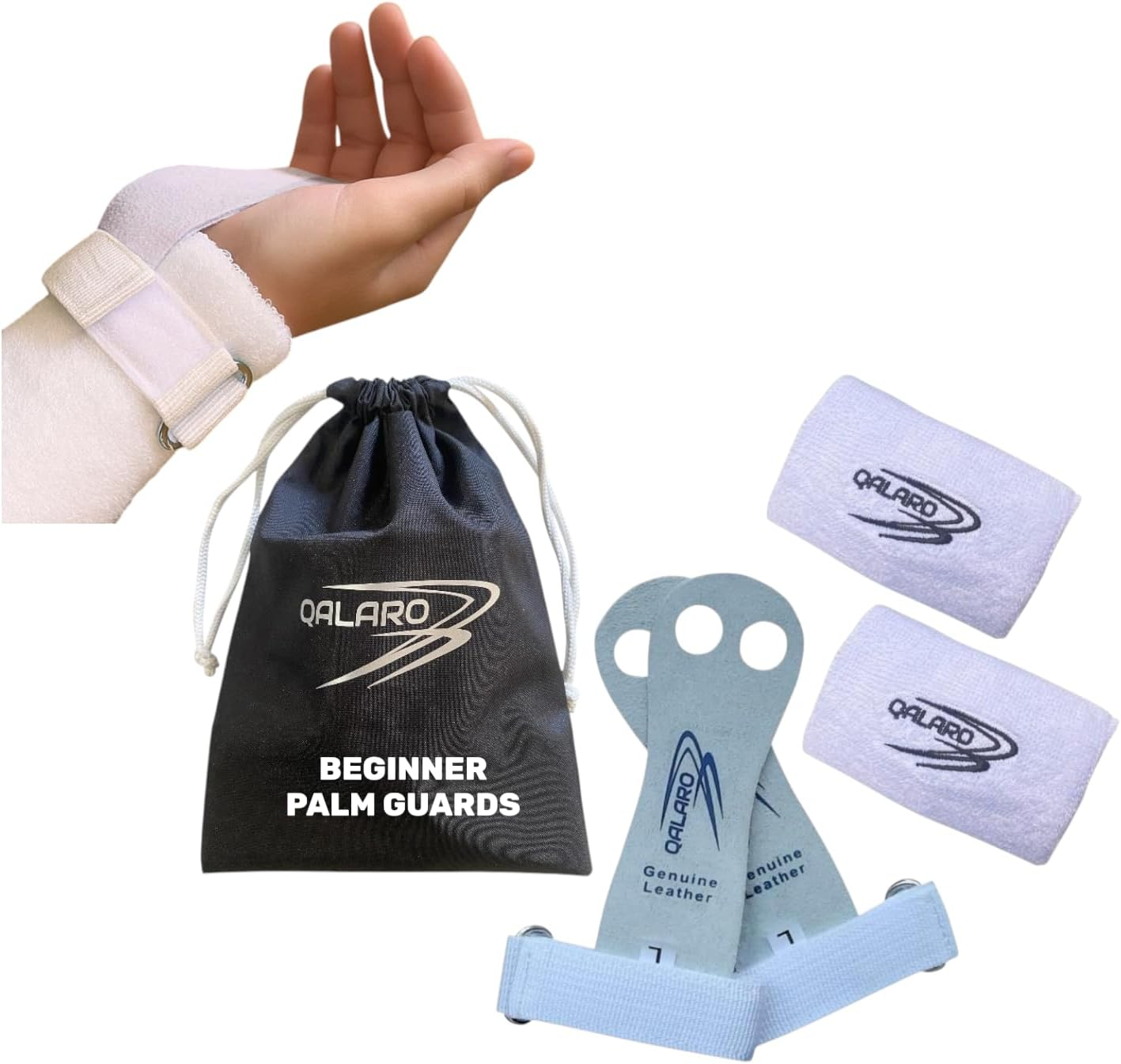 Palm Guards for Beginners | Bar Grips | Gymnastics Hand Grips with 4" Wristbands & Bag| Youth Bar Grips image number 6