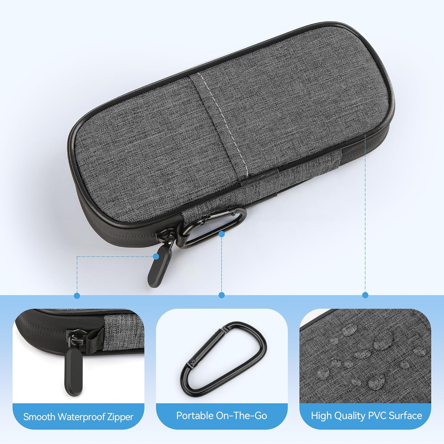 Insulin Pen Cooler Travel Case Diabetic Medication Insulated Cool Organizer with 2 Reusable Ice Packs for Insulin Pen and Other Diabetic Supplies, for the Daily Life and Trip(Grey) - Indigo image number 6