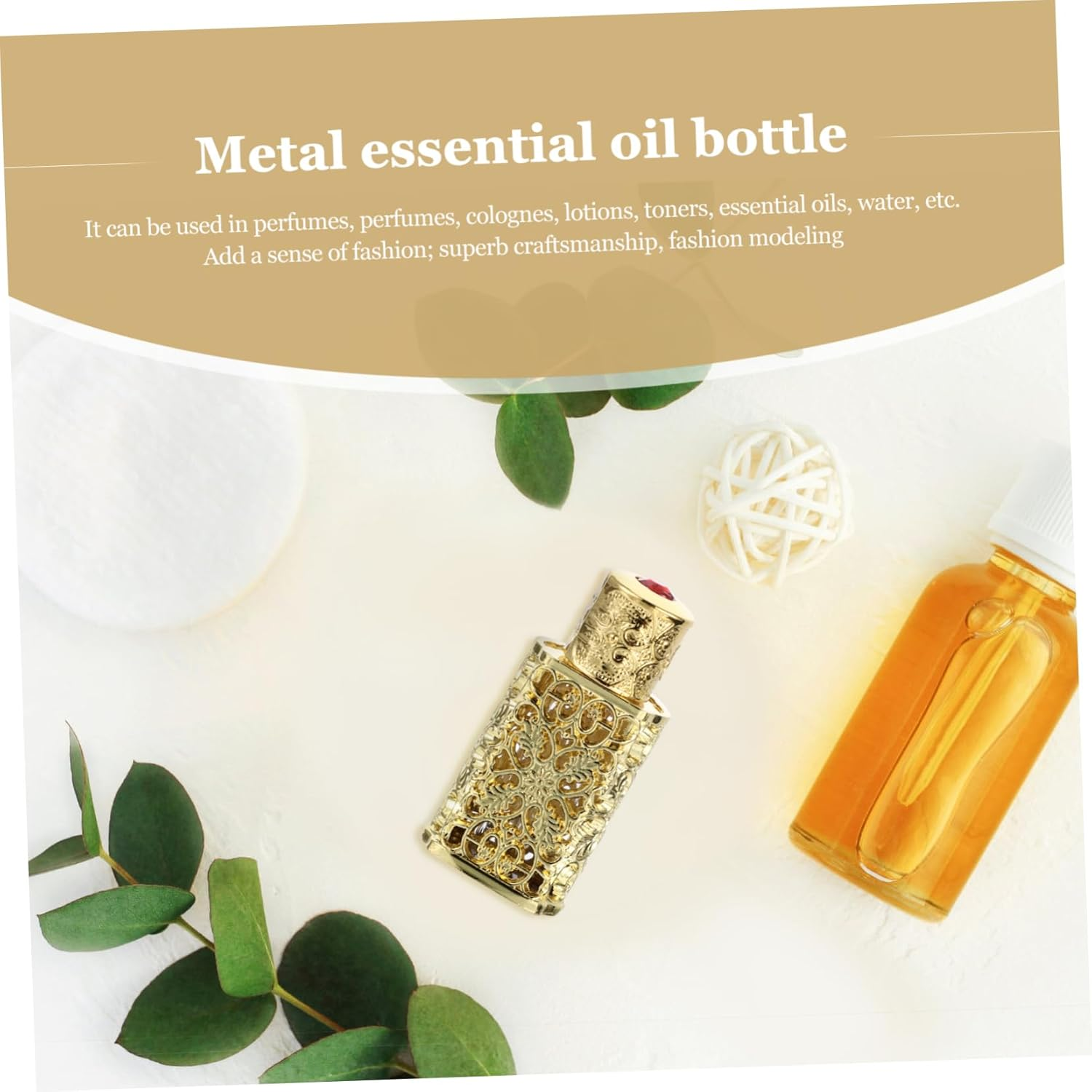 3Pcs Essential Oil Storage Bottle Creative Antique Design for Perfume and Aromatherapy Decorative Hollow Engraving Spray Bottle Leak Mess Dispensing image number 2