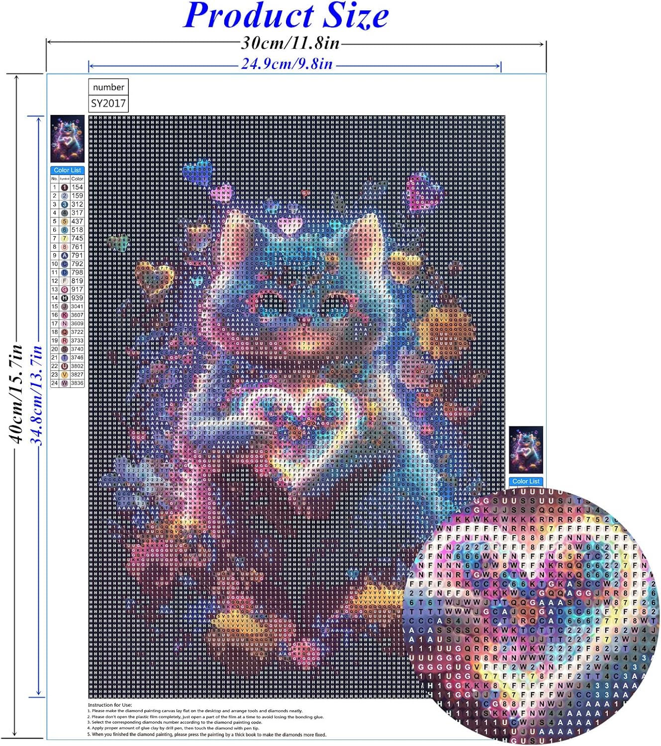 Full Drill Diamond Art Kits for Adults, 5D Diamond Painting Kits for Beginners, Gem Painting for Home Wall Decor, Canvas 40 X 30Cm. image number 1