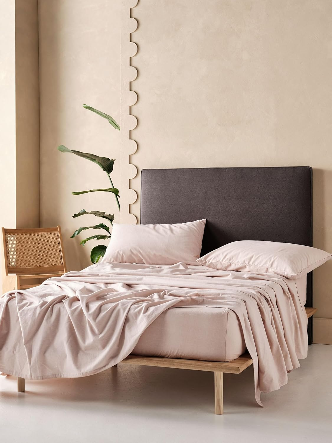 Linen House Flannelette Mist Plain-Dyed King Bed Sheet Set