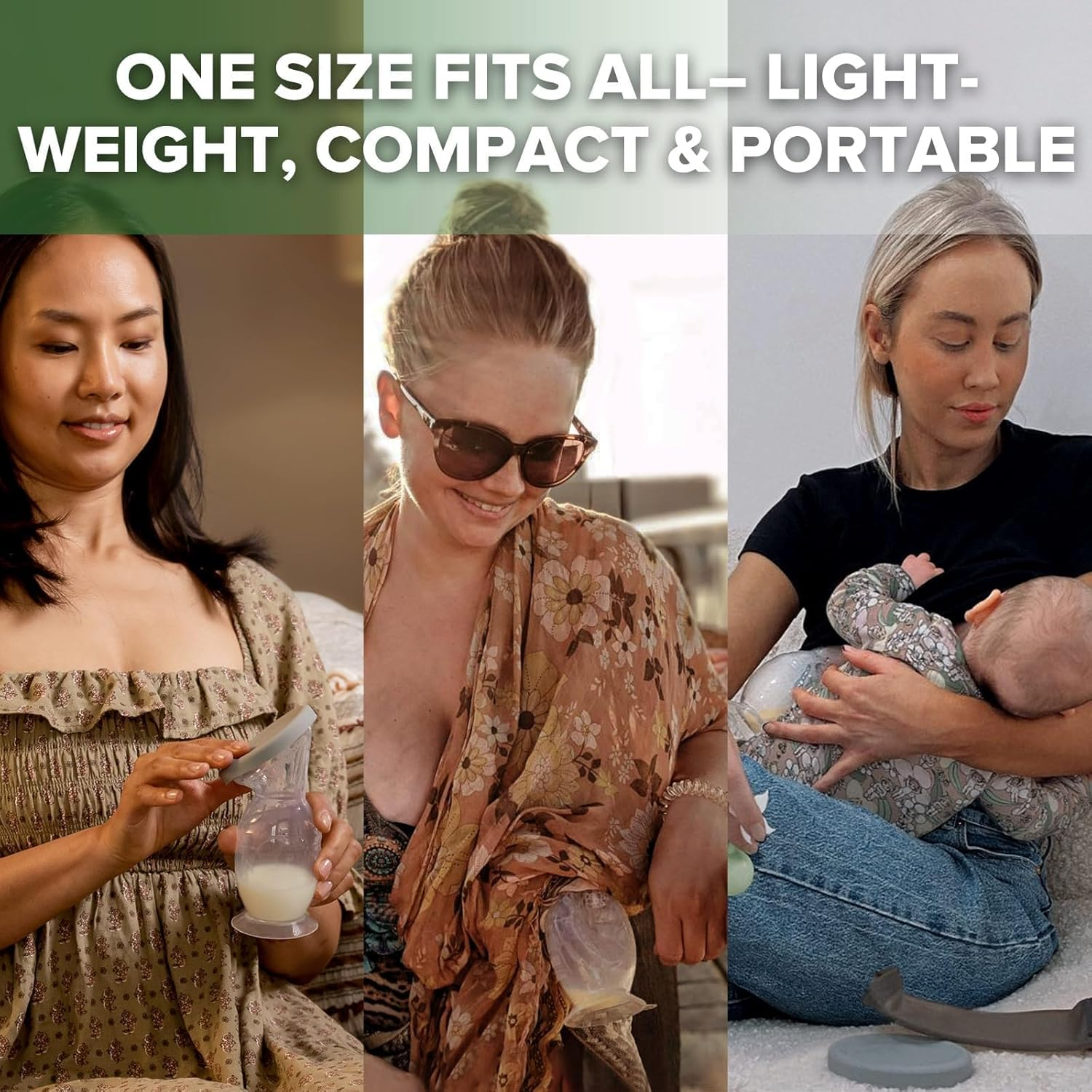 Haakaa 100Ml Manual Breast Pump with Leakproof Silicone Lid and 75Ml Wearable Ladybug Breast Milk Collector Combo for Breastfeeding - Grey Cap