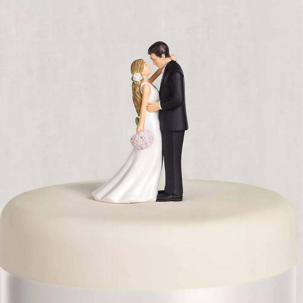 Bride & Groom with Bouquet Cake Topper | Wedding and Engagement Party, 3 Ct. - Bride  Groom image number 4