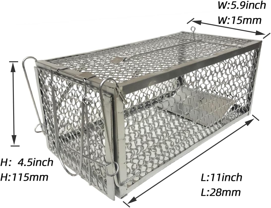 Skycabin 1 Door Humane Animal Cage Trap Rat Mouse Mice Voles Hamsters Trap Live Catch Mouse Cage Trap Work for Indoor or Outdoor Use to Catch and Release image number 1