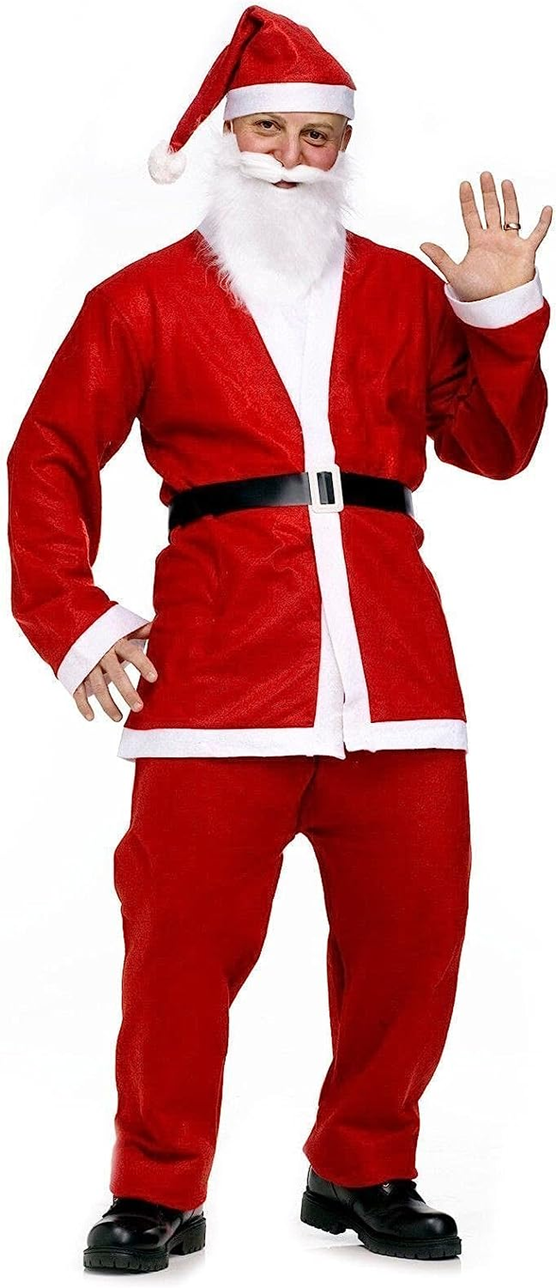 BR Adult Santa Claus Costume Suit Father Xmas Party Outfit Father Christmas Red/White image number 1