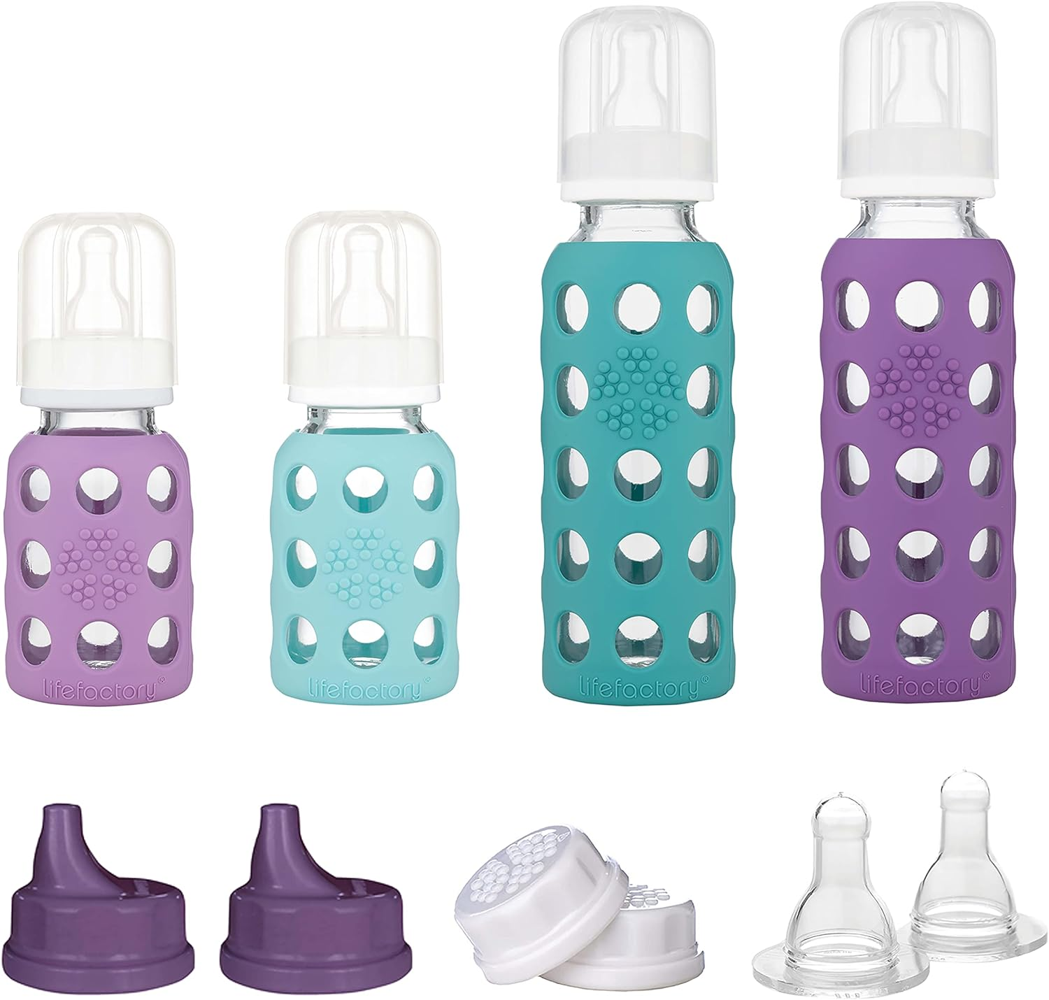 Lifefactory 120Ml and 265Ml Baby Mixed Starter 4-Bottle Set, Mint/Lavender/Kale/Grape,, Multi,, 2 X 120Ml Bottles, 2 X 265Ml Bottles, 1130 Grams image number 3