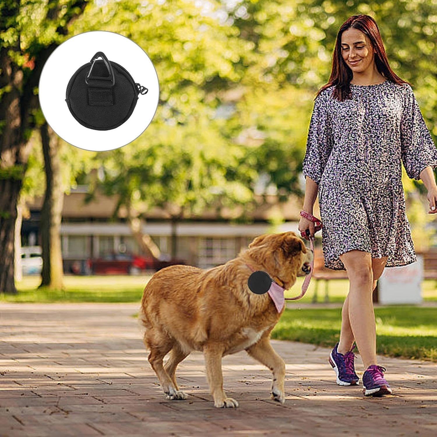 DEANKEJI Pack of 4 Dog Training Small Snack Bag Dog Oxford Cloth Dog Food Bag Black Dog Treat Bag with Triangular Hanging Eyelet for Carrying Dog Treats image number 5